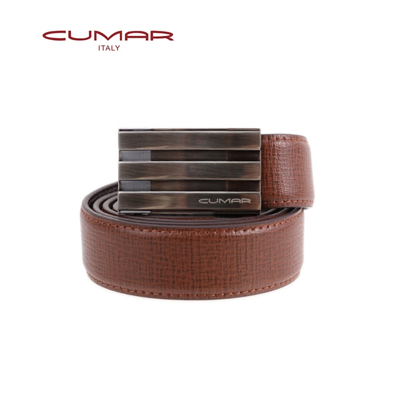 【CUMAR 義大利】鋅扣+頭層牛皮 - RHOMBUS 自動扣皮帶(0596-E34-01 42)✿30B001